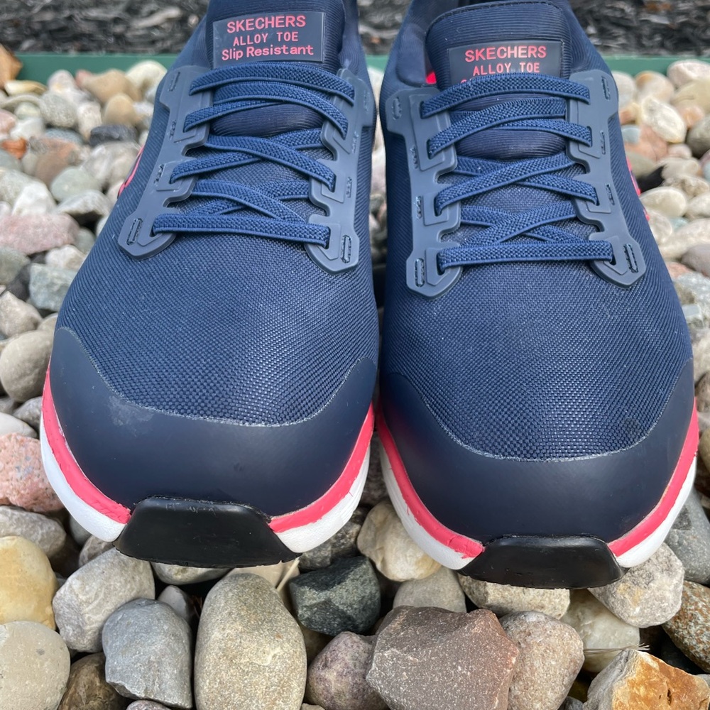 Skechers‎ Sadie Alloy Toe Slip Resistant Air Cooled Memory Foam Work Sneakers - Picture 9 of 13